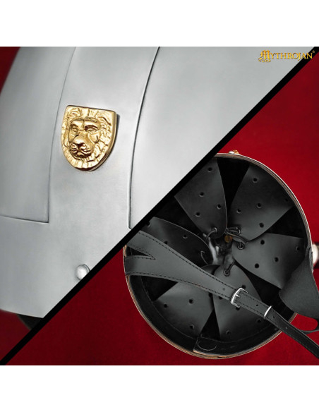 Capacete viking com chifres e chapa...