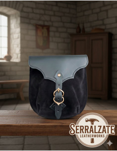 Bolsa medieval para cinto modelo Cândido, cor preta
