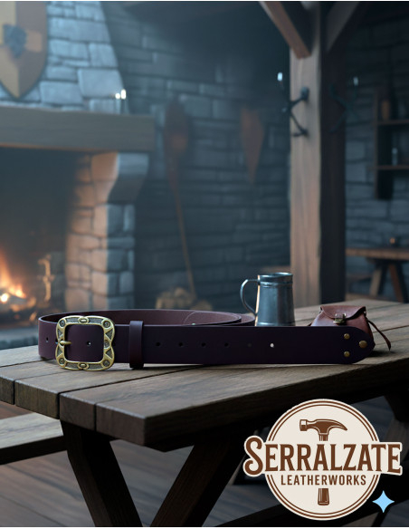 Cinto medieval de couro modelo Mateo,...