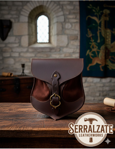 Bolsa medieval de couro para cinto...