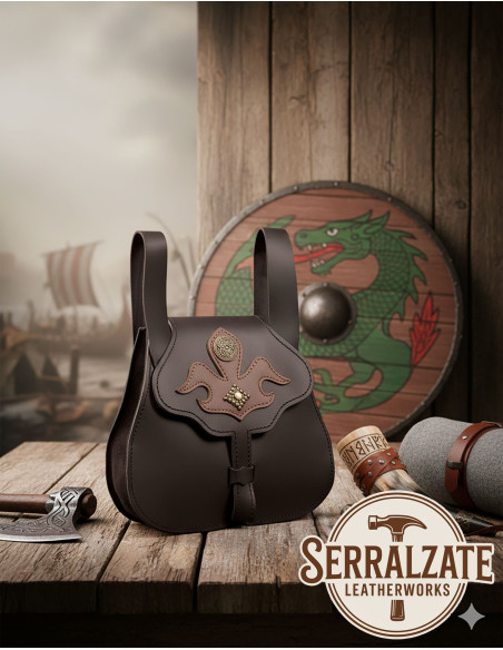 Bolsa viking em couro modelo...
