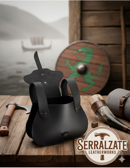 Bolsa viking em couro modelo...