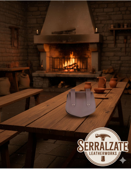 Bolsa medieval couro escamas dragão,...