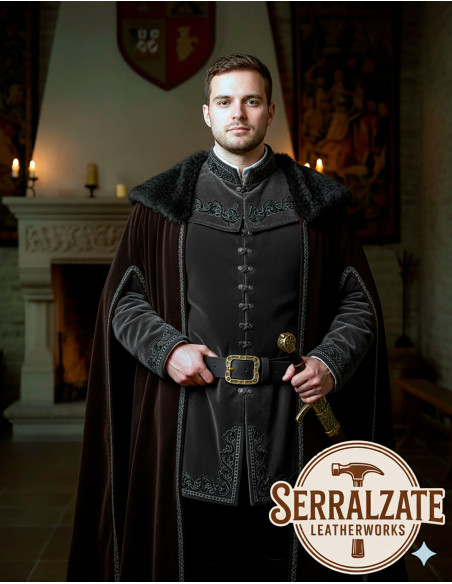 Cinto medieval de couro modelo Mateo,...