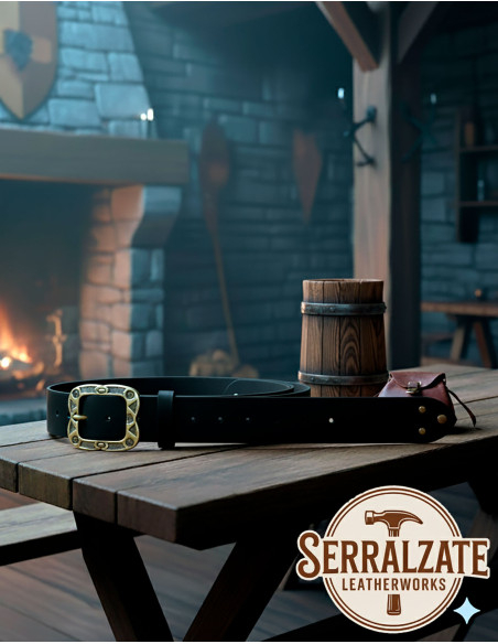 Cinto medieval de couro modelo Mateo,...