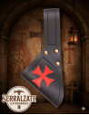 Tahalí medieval em couro para espadas modelo Cruzado, cor preta