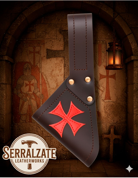 Tahalí Cruzado em Couro marrom:...