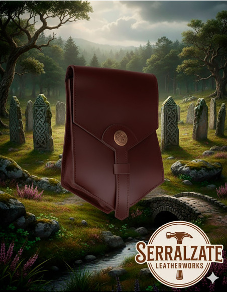 Bolsa celta de couro modelo Brigida,...