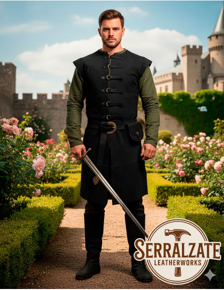 Túnica medieval Baldomero - Preto