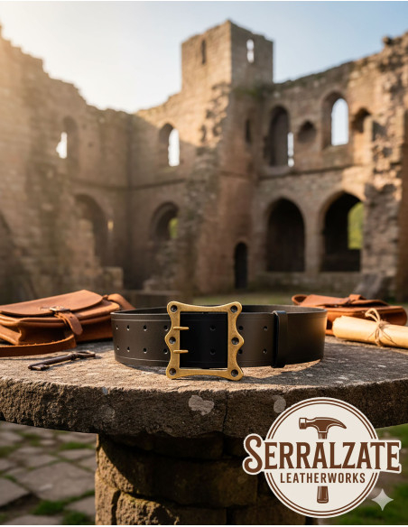 Cinto medieval largo Ivo - Preto