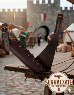 Tahalí porta espadas Badulf ajustável - Marrom escuro