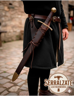 Tahalí porta espadas Badulf ajustável - Marrom escuro 2