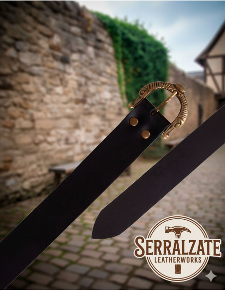 Cinto medieval Carolus serpente - Preto