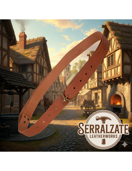 Cinto medieval Carolus serpente - Marrom