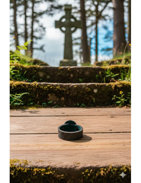 Anel Celta Lugh em couro - Verde