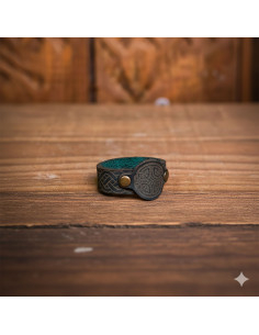 Anel Celta Lugh em couro - Verde 2