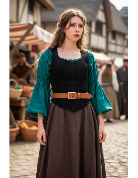 Corpiño medieval de couro modelo...