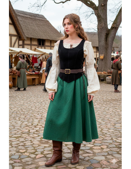 Corpiño medieval de couro modelo...