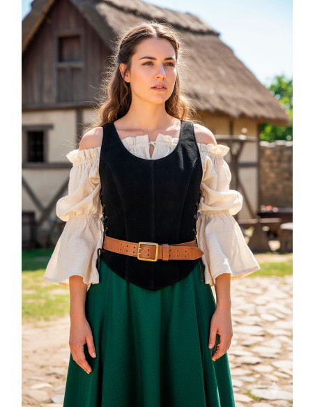 Corpiño medieval de couro modelo...
