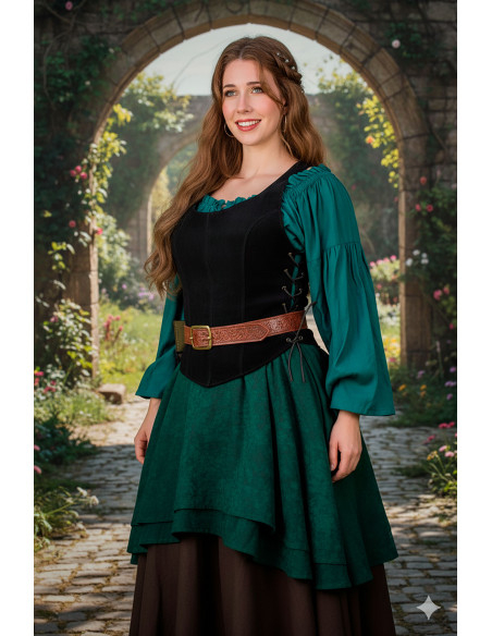 Corpiño medieval de couro modelo...