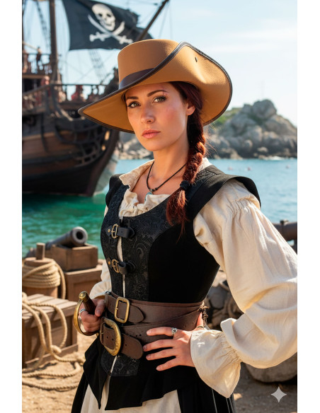 Chapéu Corsário de aba larga,...