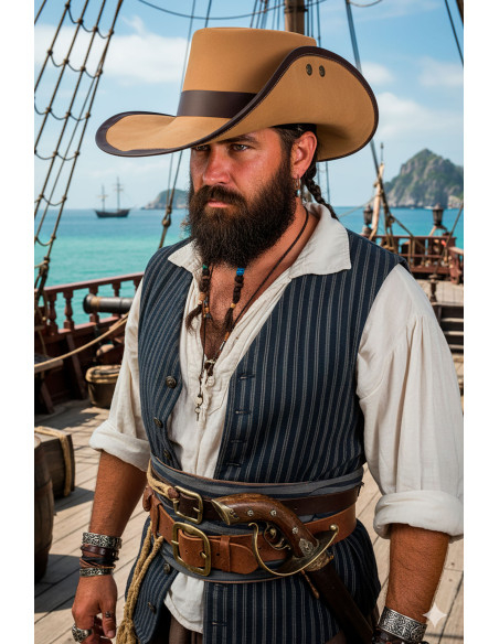 Chapéu Corsário de aba larga,...