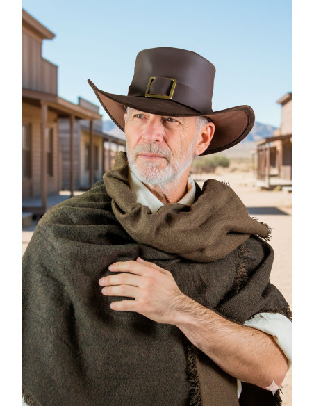 Chapéu Solomon Kane em couro marrom...