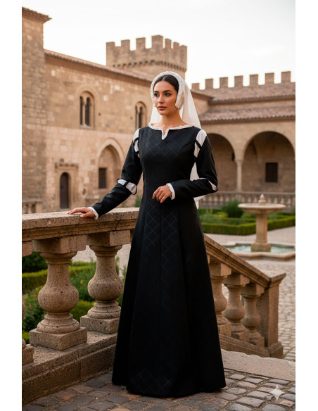 Vestido medieval Mérida - Preto