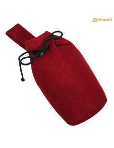Bolsa limosnera de lã com cordões, cor vinho tinto 2