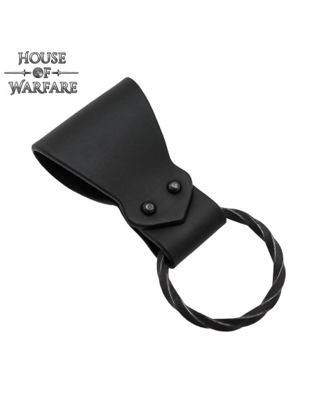 Tahalí de couro com aro trançado, cor...