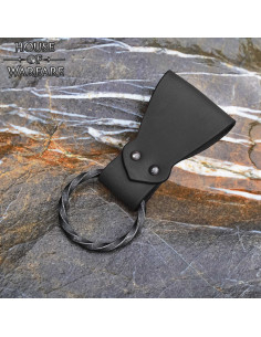 Tahalí de couro com aro trançado, cor preta