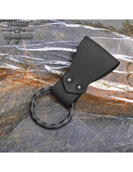 Tahalí de couro com aro trançado, cor...