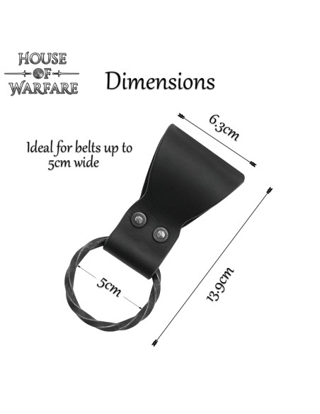 Tahalí de couro com aro trançado, cor...