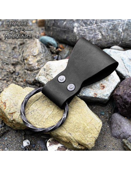 Tahalí de couro com aro trançado, cor...