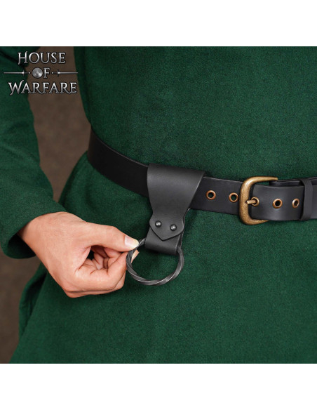 Tahalí de couro com aro trançado, cor...