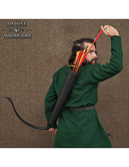 Carcaj medieval de couro para costas,...