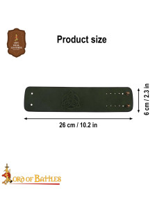 Bracelete medieval de couro com design em relevo de nós... 2