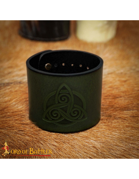 Bracelete medieval de couro com...