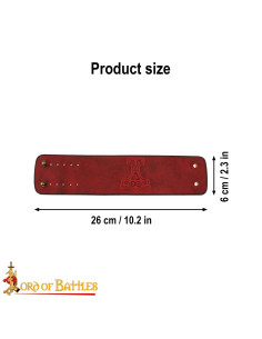 Bracelete medieval em couro com design em relevo do... 2