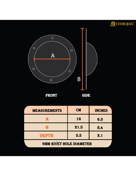 Umbo medieval para escudo clássico,...