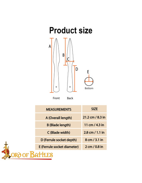 Ponta de lança medieval em aço...