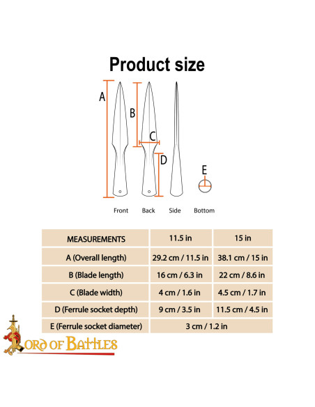 Ponta de lança medieval em aço...