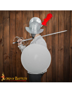 Escudo medieval redondo personalizável em aço na cor branca 2