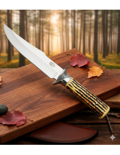 Faca de caça SCK com bainha, empunhadura de imitação de...