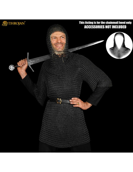 Coifa de cota de malha de anéis em V,...