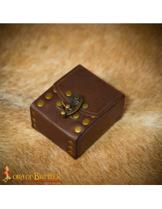 Bolsa pequena de couro para cinto, cor marrom