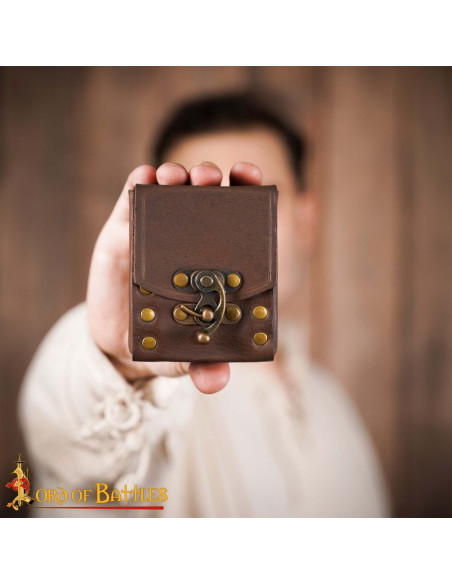 Bolsa pequena de couro para cinto,...