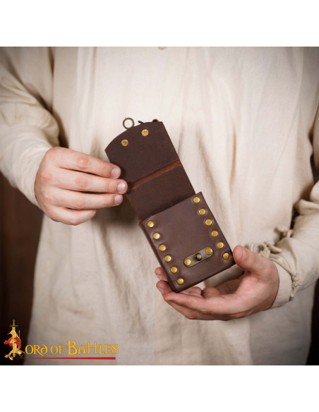 Bolsa pequena de couro para cinto,...