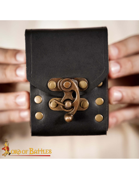 Bolsa pequena de couro para cinto,...