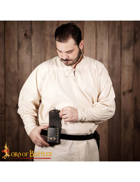 Bolsa pequena de couro para cinto,...